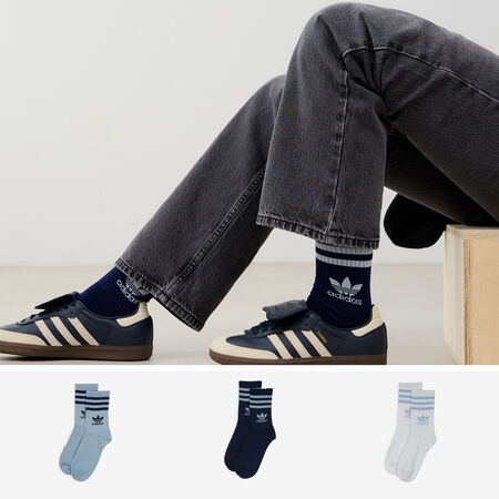 ADIDAS ORIGINALS CHAUSSETTES X3 MID CUT CREW TREFOIL BLU/BLU SCURO UOMO