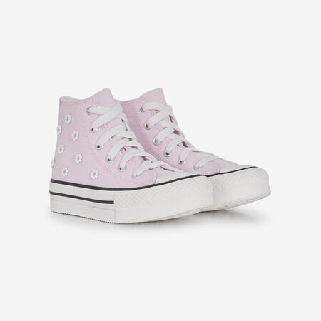 CONVERSE chuck taylor all star CHUCK TAYLOR EVA LIFT HI BEADS ROSA/BIANCO BAMBINO