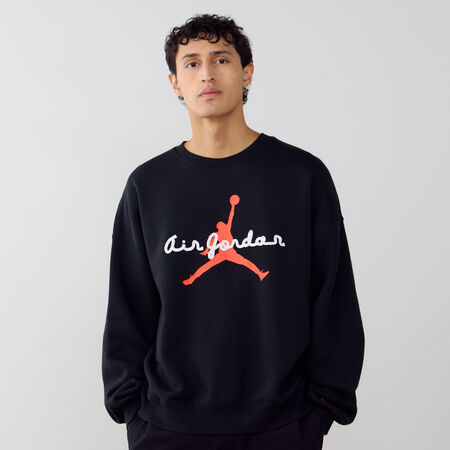 JORDAN SWEAT CREW BROOKLYN THREAD LOGO NERO/BIANCO UOMO