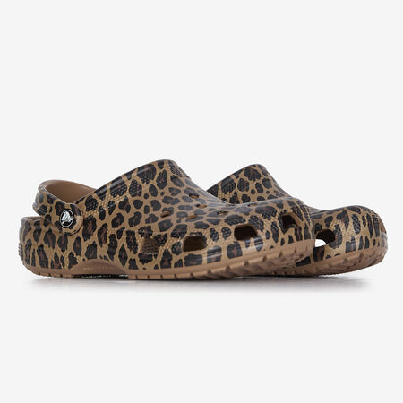 CROCS CLASSIC CLOG LEOPARD BEIGE/MARRONE DONNA