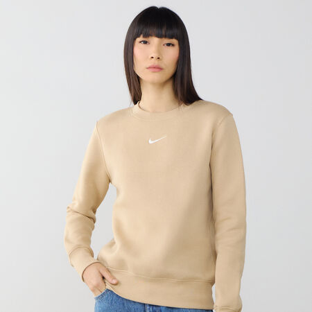 NIKE SWEAT CREW CLUB CENTERED LOGO BEIGE DONNA