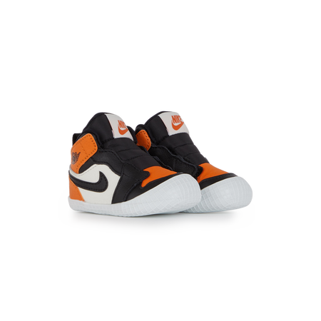 JORDAN AIR JORDAN 1 CRIB BOOTIE NERO/ARANCIONE NEONATO