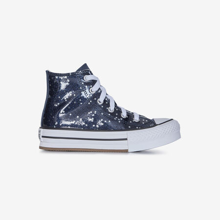 CHUCK TAYLOR ALL STAR EVA LIFT HI GLITTE : NERO/BIANCO
