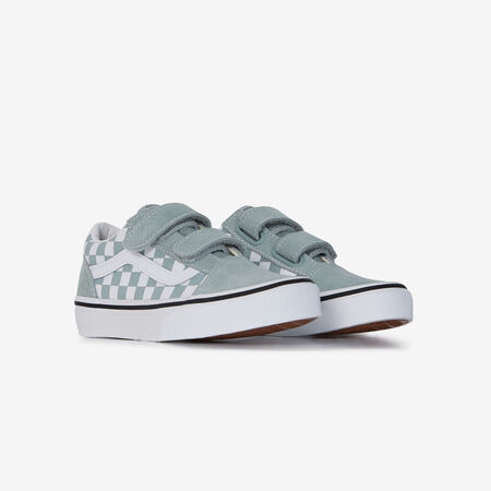 VANS old skool OLD SKOOL V CHECKERBOARD BLU CIELO BAMBINO