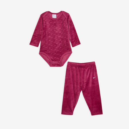NIKE 3 PC SET VELOUR SWOOSH ROSA NEONATO