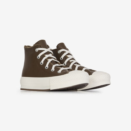 CONVERSE CHUCK TAYLOR ALL STAR LIFT HI COZY MARRONE/BIANCO BAMBINO