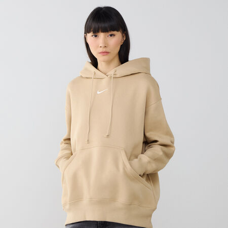 NIKE HOODIE PHOENIX LONG OVERSIZED BEIGE DONNA