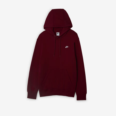 NIKE HOODIE CLUB SMALL LOGO BORDEAUX/BIANCO UOMO