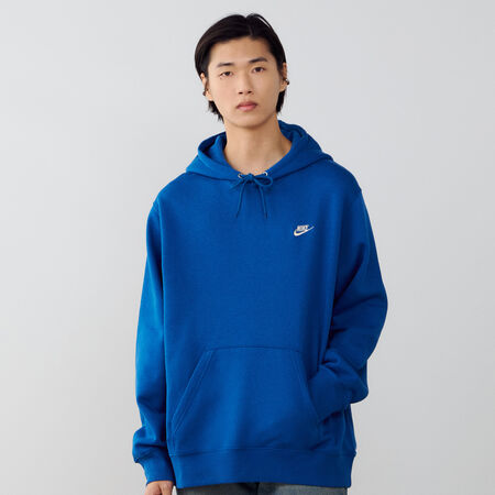 NIKE HOODIE CLUB SMALL LOGO BLU/BIANCO UOMO