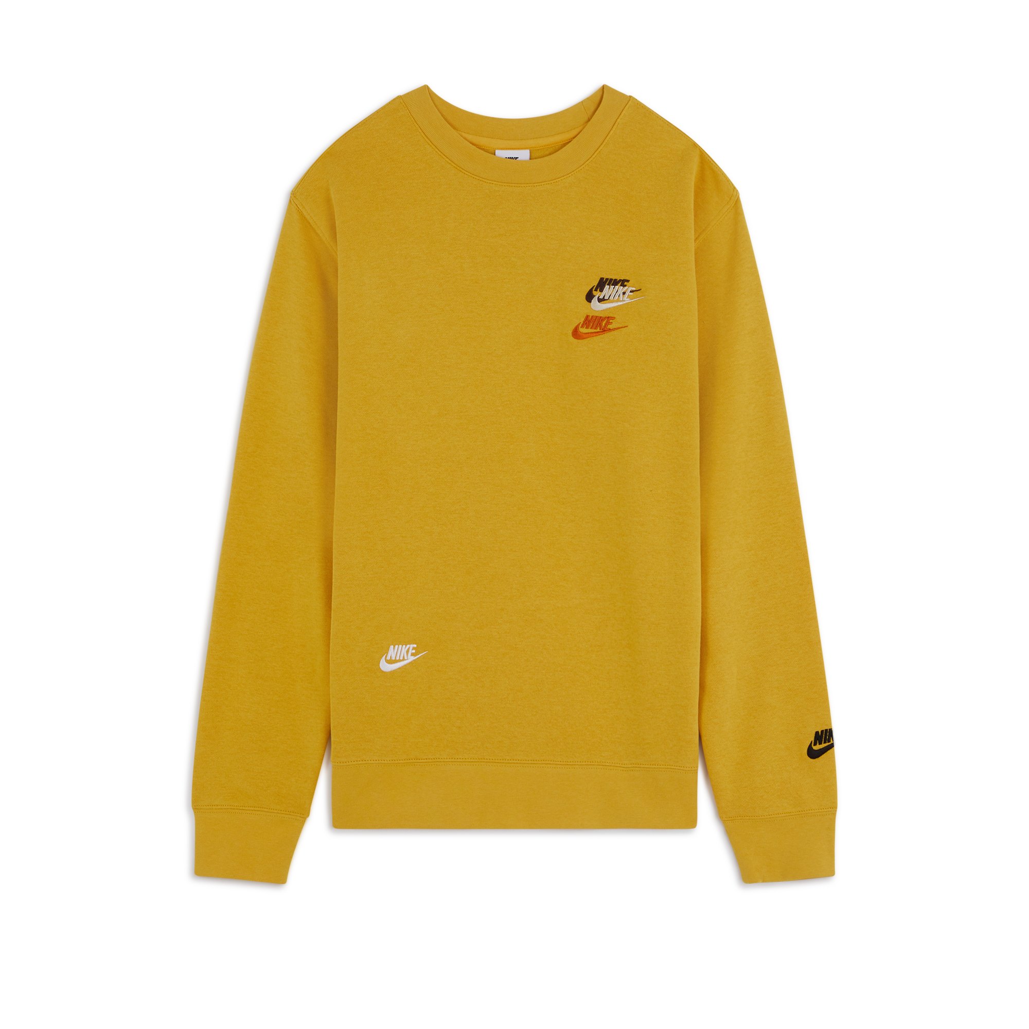 NIKE SWEAT CREW FTA MULTI LOGO GIALLO FELPA UOMO Courir.it