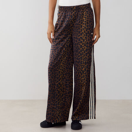 ADIDAS ORIGINALS PANT WIDE LEG LEO SATIN MARRONE/BIANCO DONNA