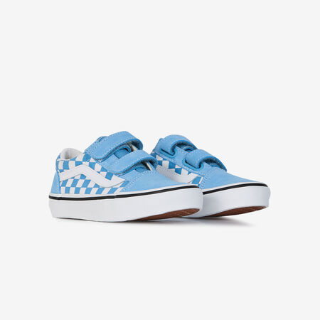 VANS old skool OLD SKOOL V CHECKERBOARD BLU/BIANCO BAMBINO