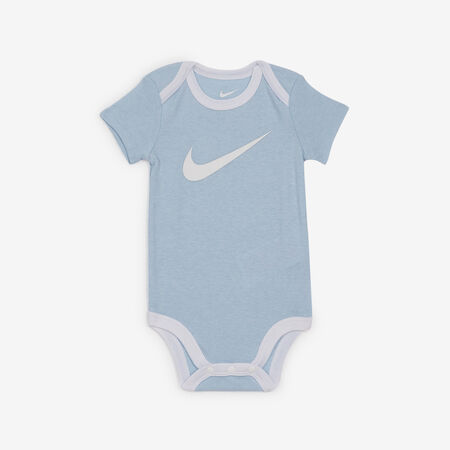 NIKE 3 PC SET BODYSUIT HAT BOOTIE SWOOSH BLU/BIANCO NEONATO