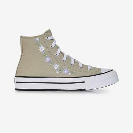 CONVERSE CHUCK TAYLOR ALL STAR EVA LIFT HI FLORAL KAKI/BIANCO RAGAZZO