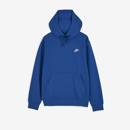 NIKE FELPA CON CAPPUCCIO CLUB SMALL LOGO BLEU/BLANC UOMO