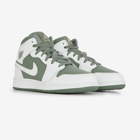 AIR JORDAN 1 MID : BIANCO/VERDE