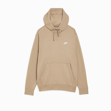 NIKE HOODIE CLUB SMALL LOGO BEIGE KAKI UOMO