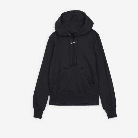 NIKE HOODIE CLUB CENTERED LOGO NERO/BIANCO DONNA