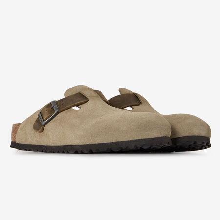 BIRKENSTOCK BOSTON MIX LEATHER FADED KAKI KAKI UOMO