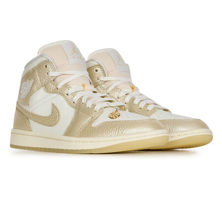 JORDAN AIR JORDAN 1 MID SHIMMER BIANCO/DORATO DONNA
