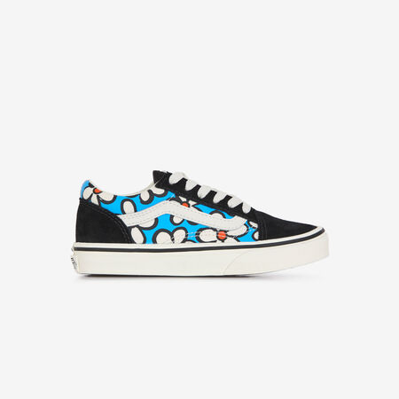 VANS OLD SKOOL FLOWERS NERO/BLU BAMBINO