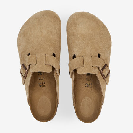 BIRKENSTOCK boston BOSTON SUEDE LATTE CREAM BEIGE/NERO UOMO
