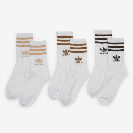 ADIDAS ORIGINALS CHAUSSETTES X3 CREW 3 STRIPES BIANCO/BEIGE UNISEX