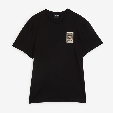 ONE PIECE TEE SHIRT WANTED ZORO NERO UOMO