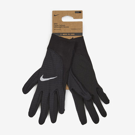 NIKE GLOVES THERMA-FIT PACER SPHERE NERO/ARGENTO UNISEX
