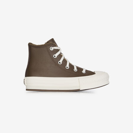 CONVERSE CHUCK TAYLOR ALL STAR LIFT HI COZY MARRONE/BIANCO BAMBINO