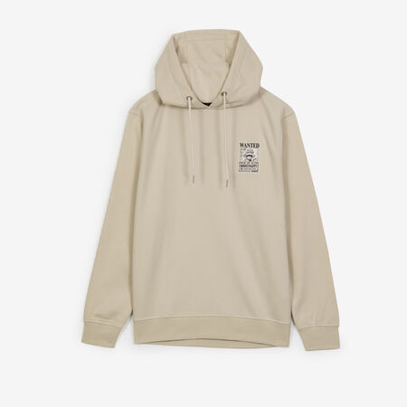 ONE PIECE HOODIE WANTED LUFFY BEIGE UOMO