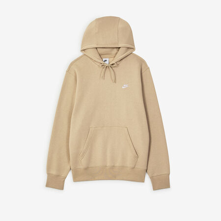 NIKE HOODIE CLUB SMALL LOGO BEIGE/BIANCO UOMO