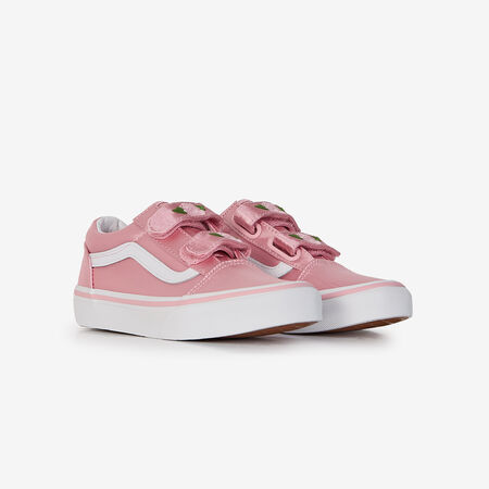 VANS old skool OLD SKOOL V SATIN ROSA/BIANCO BAMBINO