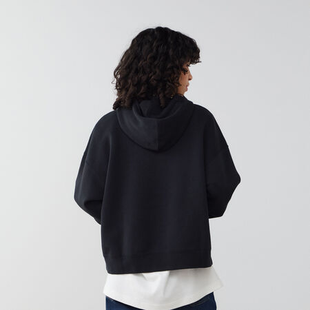 NIKE HOODIE PHOENIX LONG OVERSIZED NERO DONNA