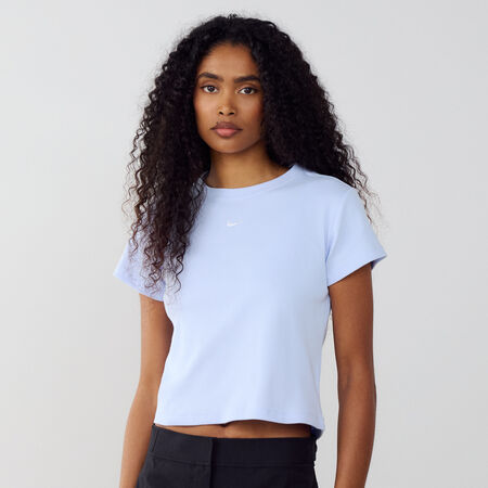 NIKE TEE TIGHT RIB BLU DONNA