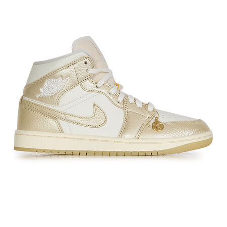 JORDAN AIR JORDAN 1 MID SHIMMER BIANCO/DORATO DONNA