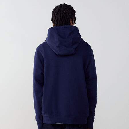 NIKE HOODIE CLUB SMALL LOGO BLU SCURO/BIANCO UOMO