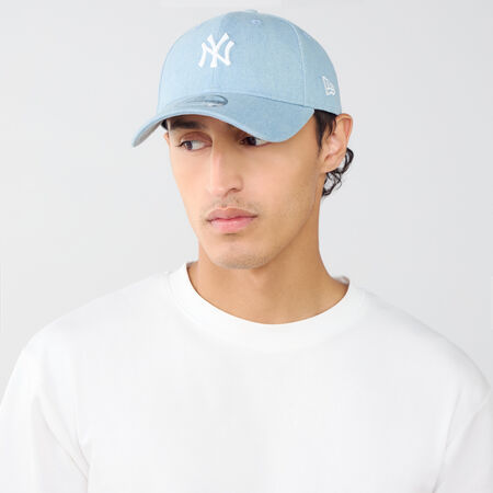 NEW ERA 9FORTY NY DENIM EMBROIDERY LOGO BLU/BIANCO UOMO