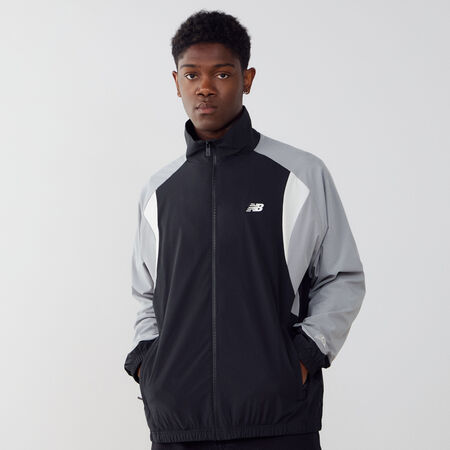NEW BALANCE JACKET TRACKTOP WOVEN NERO/GRIGIO UOMO