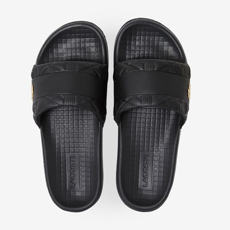 LACOSTE SERVE SLIDE HYBRID MONOGRAM NERO UOMO