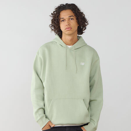 NEW BALANCE HOODIE SMALL LOGO VERDE/BIANCO UOMO