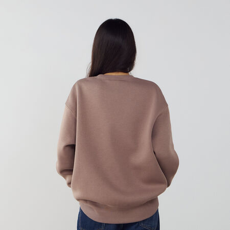 NIKE SWEAT CREW PHOENIX LONG OVERSIZED MARRONE/BIANCO DONNA