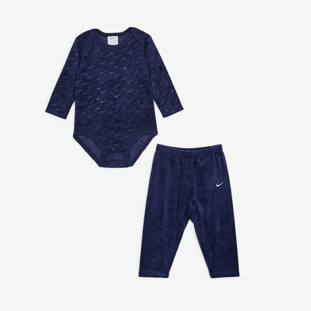 NIKE 3 PC SET VELOUR SWOOSH BLU SCURO NEONATO