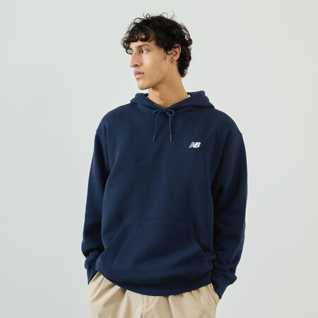 NEW BALANCE HOODIE SMALL LOGO BLU UOMO
