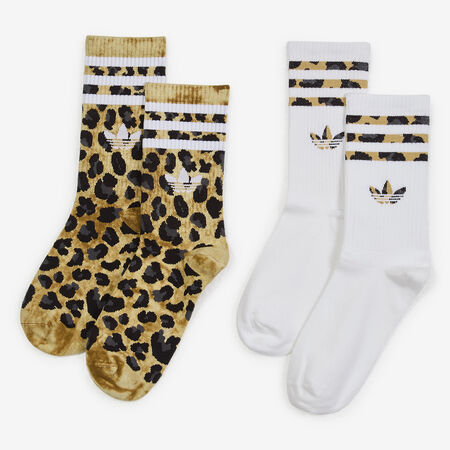 ADIDAS ORIGINALS CHAUSSETTES X2 CREW LEOPARD MARRONE/BIANCO UNISEX