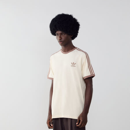 ADIDAS ORIGINALS TEE SHIRT 3 STRIPES BEIGE/NERO UOMO