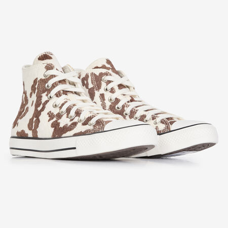 CONVERSE chuck taylor all star CTAS HI PONY HAIR VACHE BIANCO/NERO DONNA