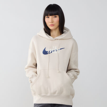 NIKE HOODIE PHOENIX OS HDY BEIGE/BLU SCURO DONNA