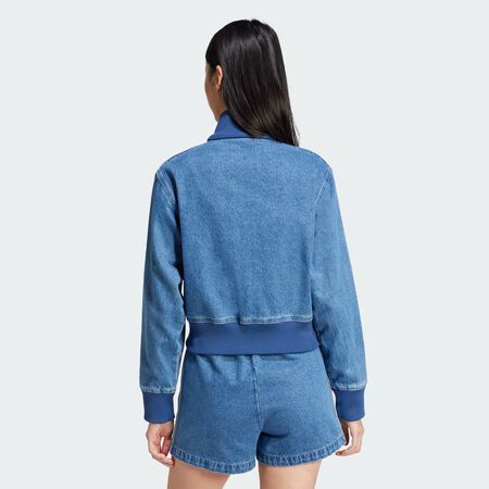ADIDAS ORIGINALS JACKET FZ ADICOLOR DENIM BLU/BIANCO DONNA