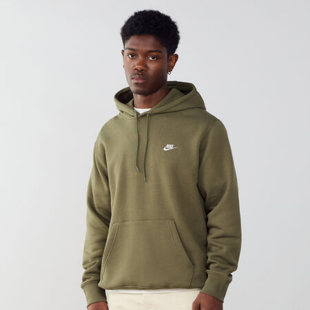 NIKE HOODIE CLUB SMALL LOGO VERDE/BIANCO UOMO